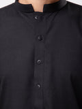 Close-up of black shalwar suit fabric texture – breathable soft material – ADAM Clothing