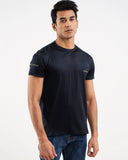 Navy Blue Polyester Sports t Shirt for Men