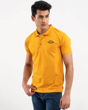 BASIC ESSENTIALS EMBROIDERY MUSTARD PLIAN POLO