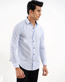 Light blue 100% cotton casual shirt for men — relaxed fit, classic collar — ADAM Clothing Pakistan image 2