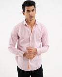 Light pink cotton check shirt for men – regular fit, full sleeves, casual style – ADAM Clothing Pakistan