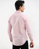 Light pink cotton check shirt for men – regular fit, full sleeves, casual style – ADAM Clothing Pakistan back pose