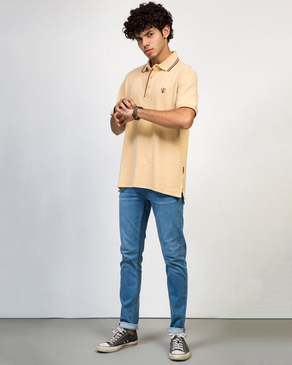 TIPPING COLLAR EMBROIDERED BADGE POLO MEN, Polo, POLO SHIRT, SUMMER - Adam Clothing