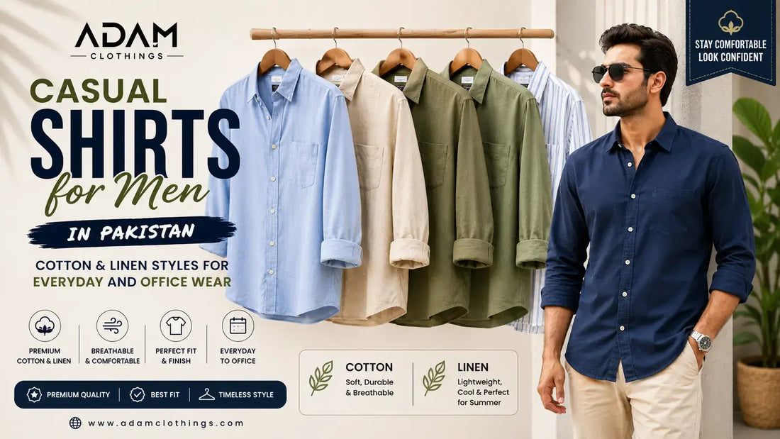 Casual shirts for men in Pakistan — cotton and linen styles for everyday and office wear