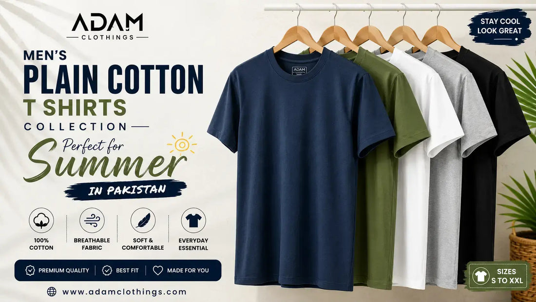 Men's plain cotton t shirts collection for summer in Pakistan — Adam Clothings