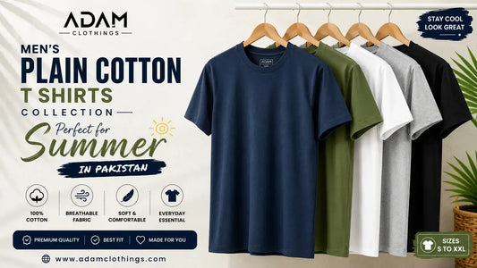 Men's plain cotton t shirts collection for summer in Pakistan — Adam Clothings