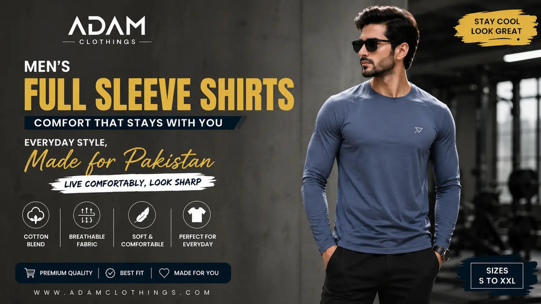 Man wearing a full sleeves shirt paired with trousers, styled for everyday wear in Pakistan