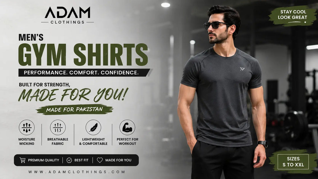 Man wearing a breathable gym shirt during a workout in Pakistan