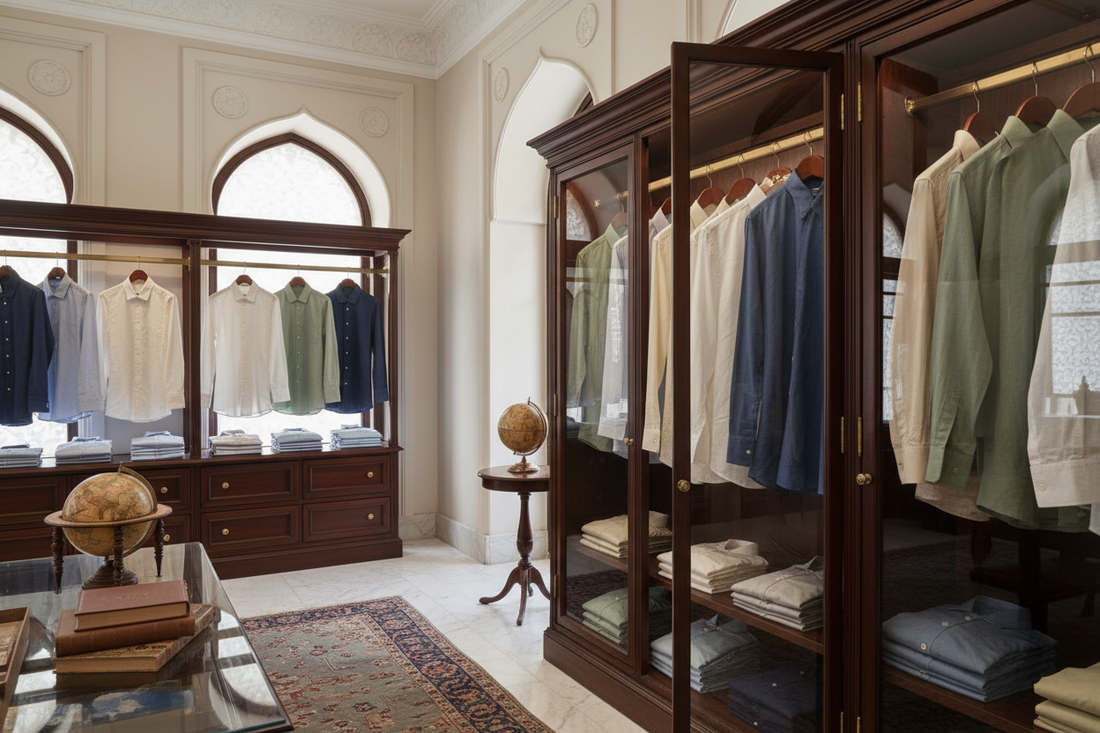 Old money shirts for men in Pakistan — white Oxford cotton shirt worn with chinos