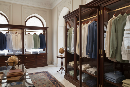 Old money shirts for men in Pakistan — white Oxford cotton shirt worn with chinos