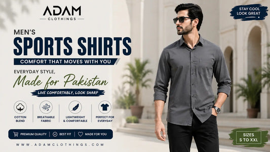 Man wearing a casual cotton-blend sports shirt in Pakistan, everyday style