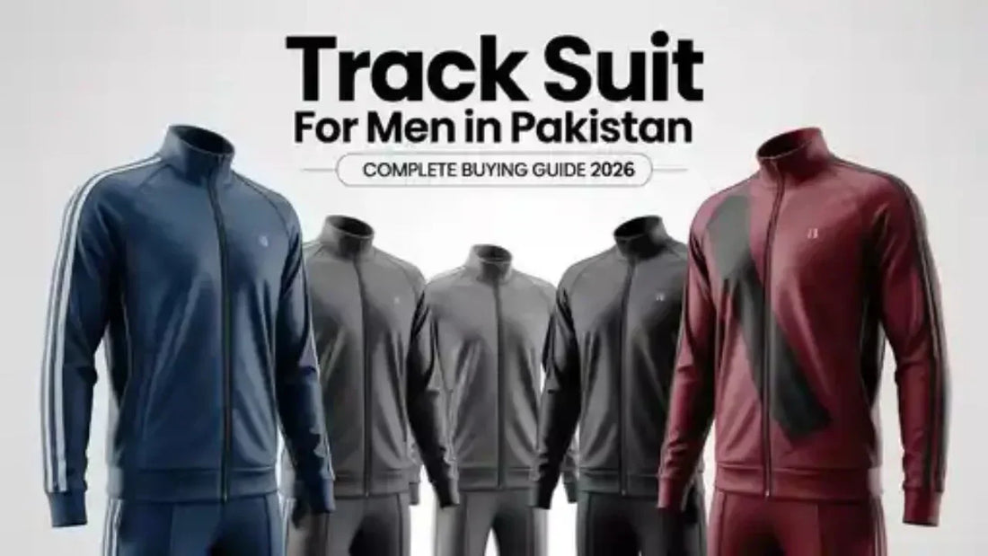 Men's track suit collection in Pakistan displayed on male models in casual and athletic settings