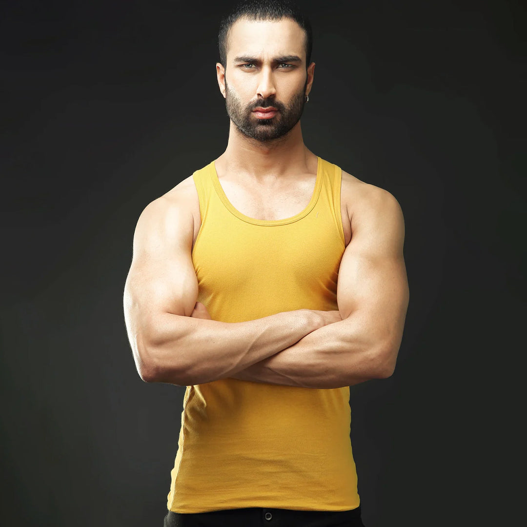 Casual Vest Mustard for men (Pack of 1)