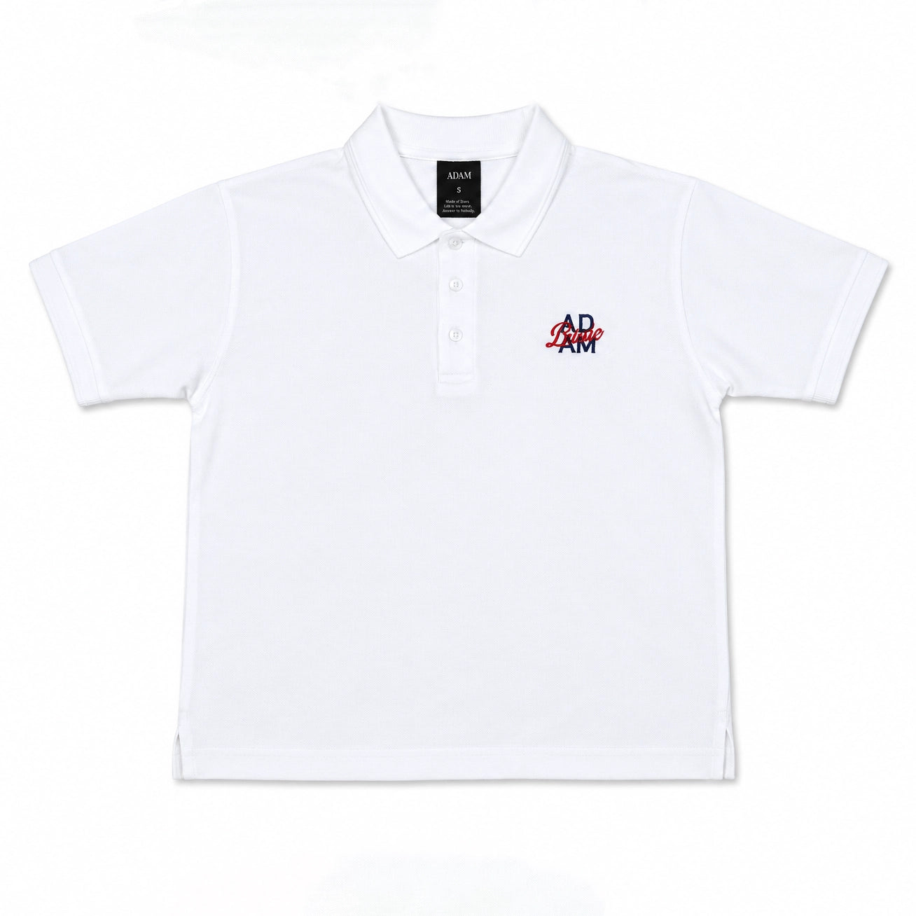 White polo shirt men collar and button placket design