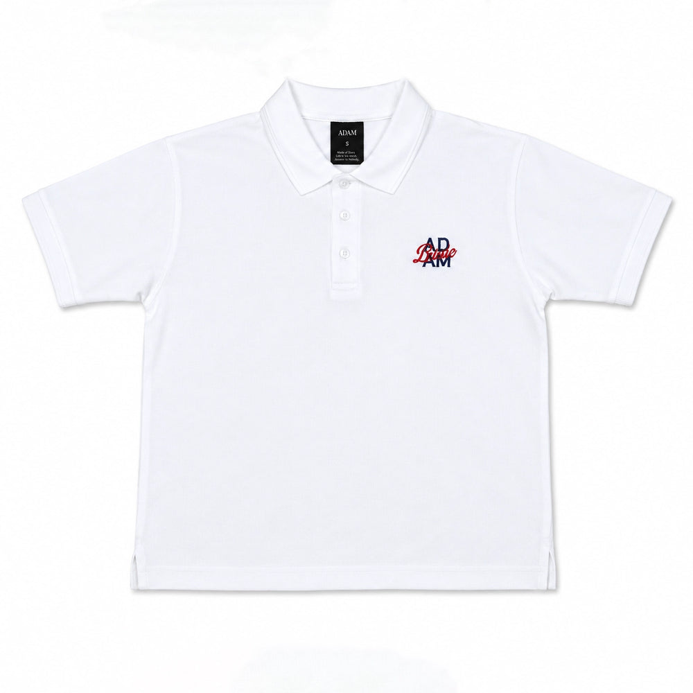 White polo shirt men collar and button placket design