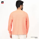 TEXTURED WAFFLE KNIT PEACH SWEATSHIRT