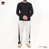 TEXTURED BLACK THERMAL SWEATSHIRT