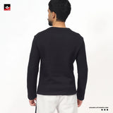 TEXTURED BLACK THERMAL SWEATSHIRT