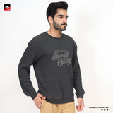 TEXTURED WAFFLE KNIT GRAPHIC SWEATSHIRT