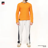 WAFFLE KNIT TEXTURED MUSTARD SWEATSHIRT