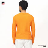 WAFFLE KNIT TEXTURED MUSTARD SWEATSHIRT