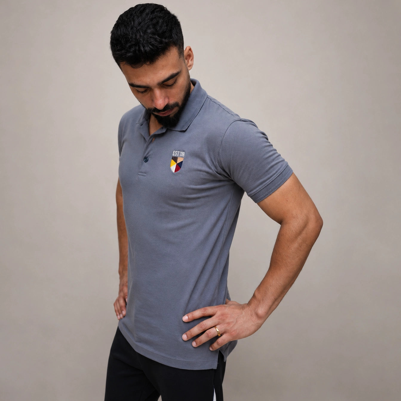 Grey Embroidered Polo Shirt – Shop Online Pakistan