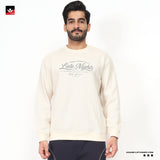 TEXTURED WAFFLE KNIT EMBROIDED SWEATSHIRT