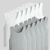 Men's classic cotton vests in white and grey, sleeveless innerwear pack — Vest