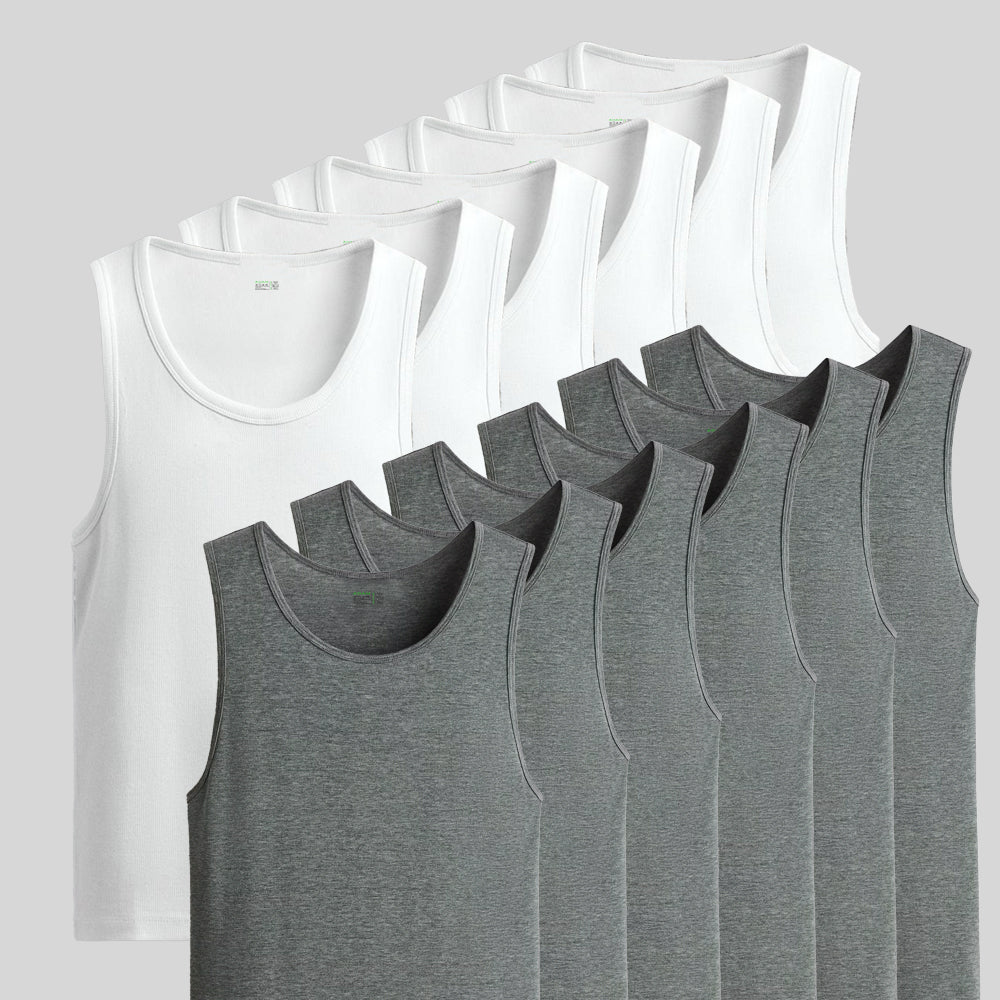 Men's classic cotton vests in white and grey, pack of multiple — Vest