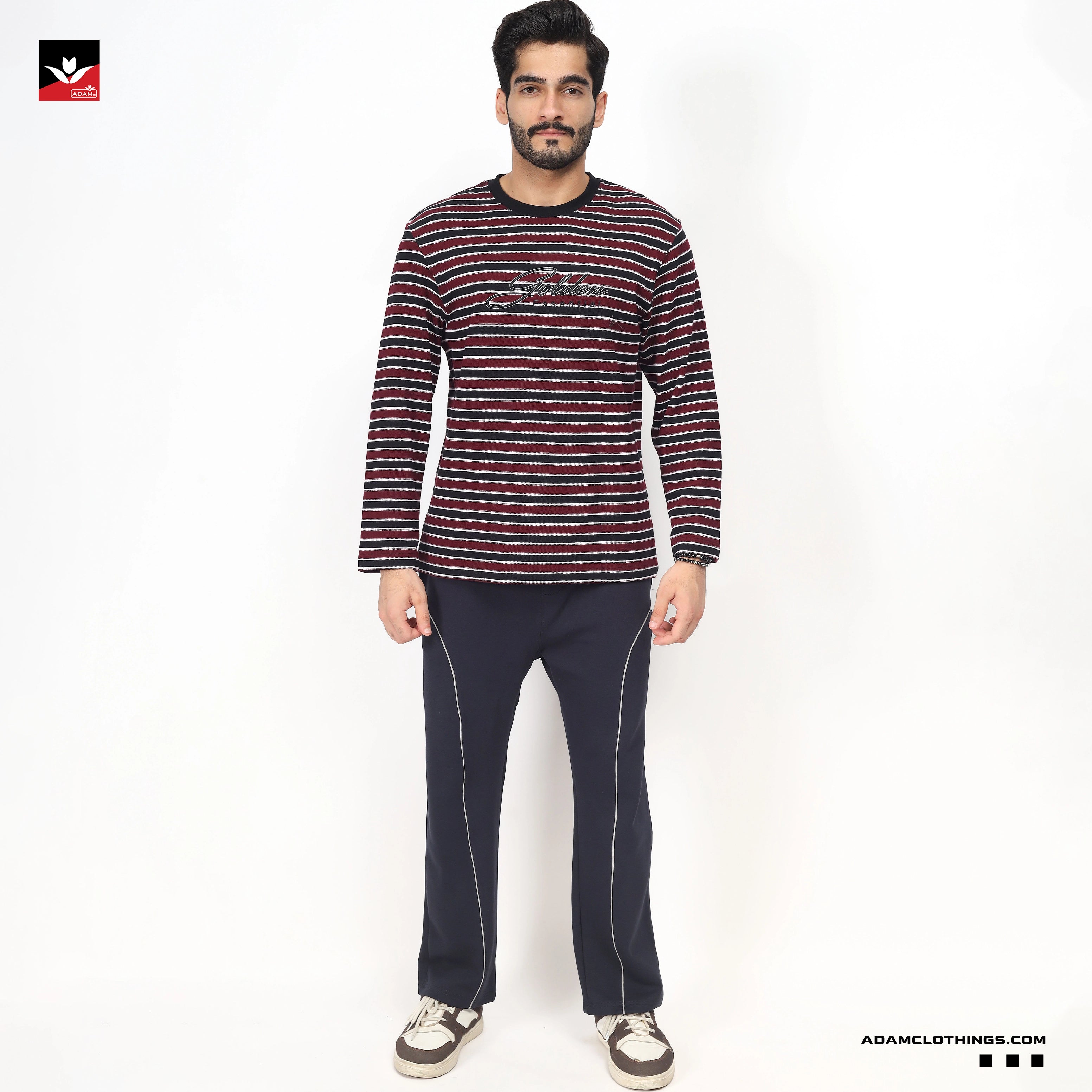 PQ STRIPER EMBROIDED F/S TEE SHIRT