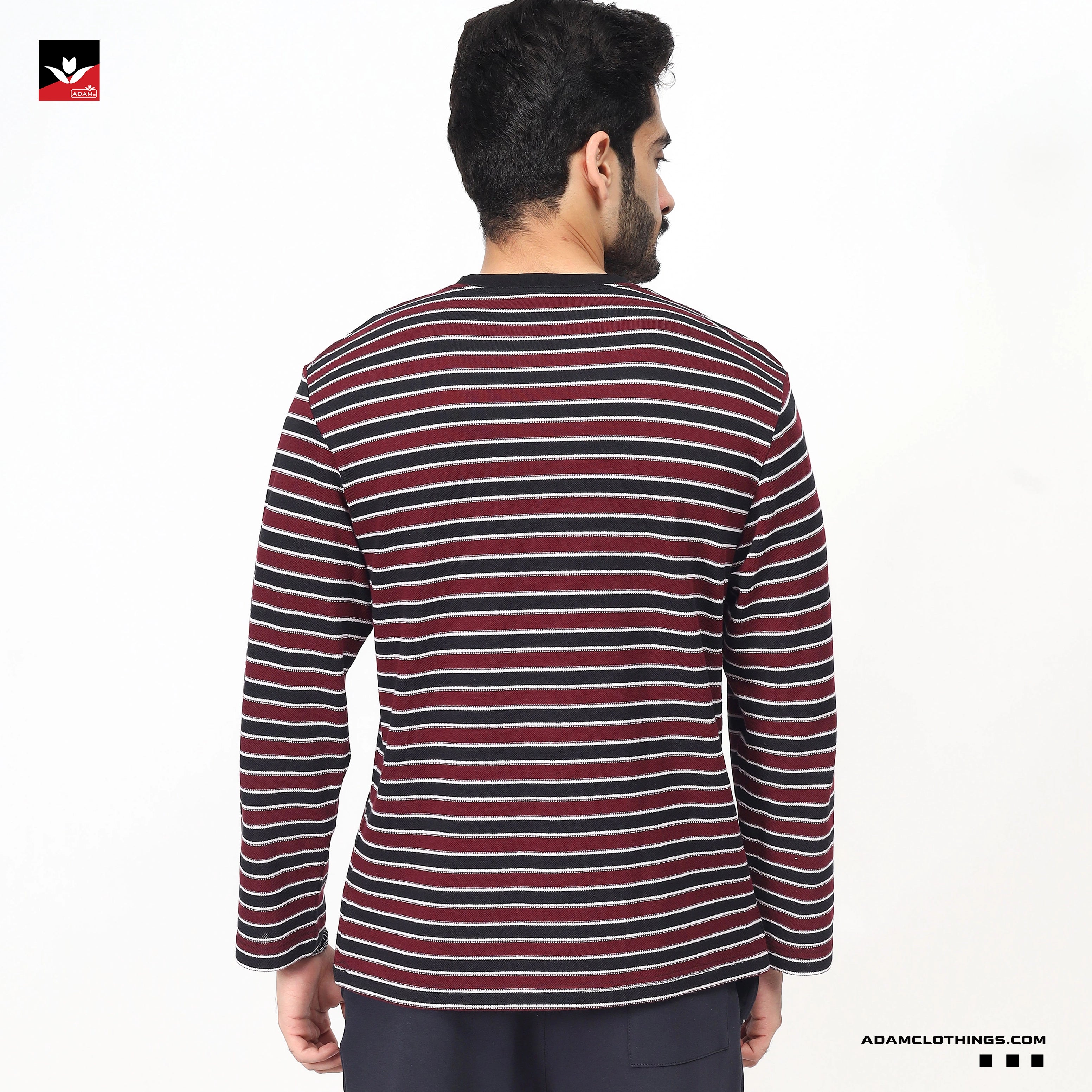 PQ STRIPER EMBROIDED F/S TEE SHIRT