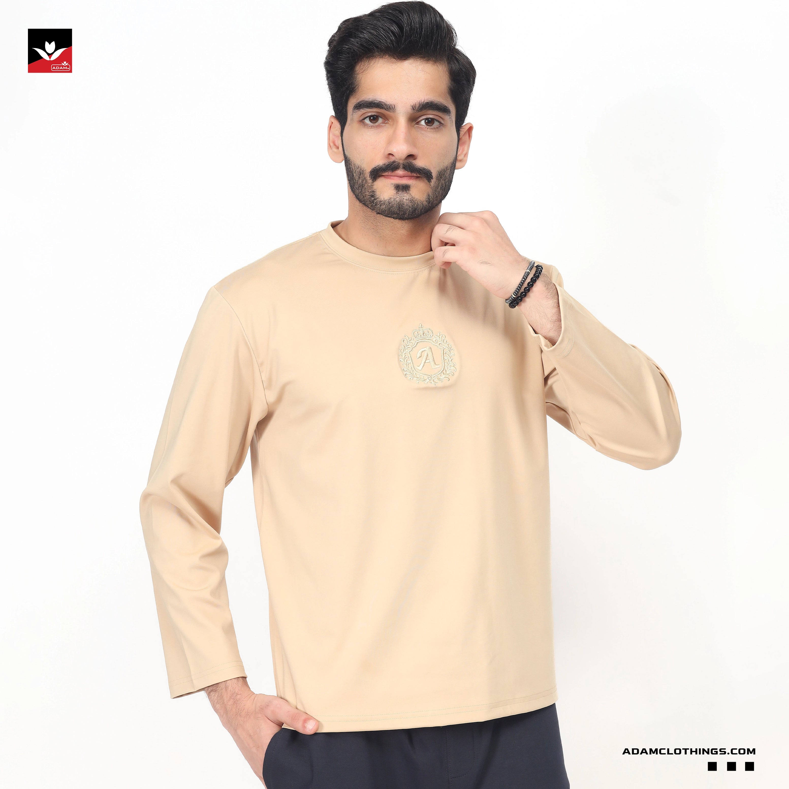 EMBROIDED LOGO PLAIN F/S TEE SHIRT