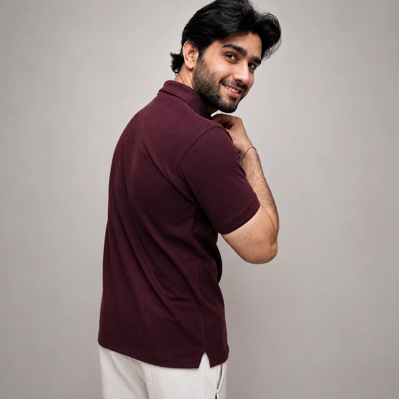 Premium Maroon Embroidery Polo Shirt for Men – ADAM