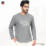TEXTURED WAFFLE KNIT GRAPHIC SWEATSHIRT