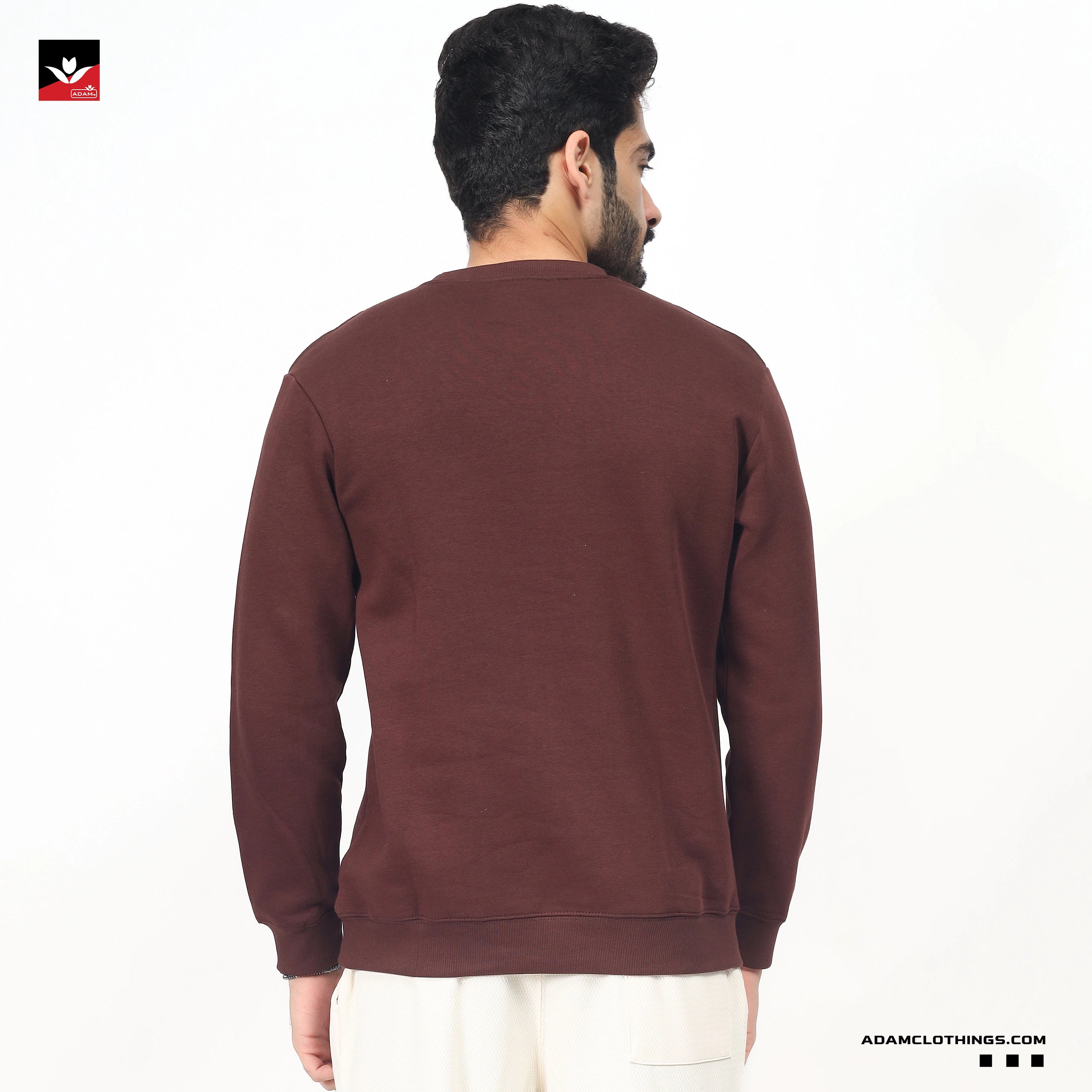 MEN MEHROON PLAIN SWEATSHIRT