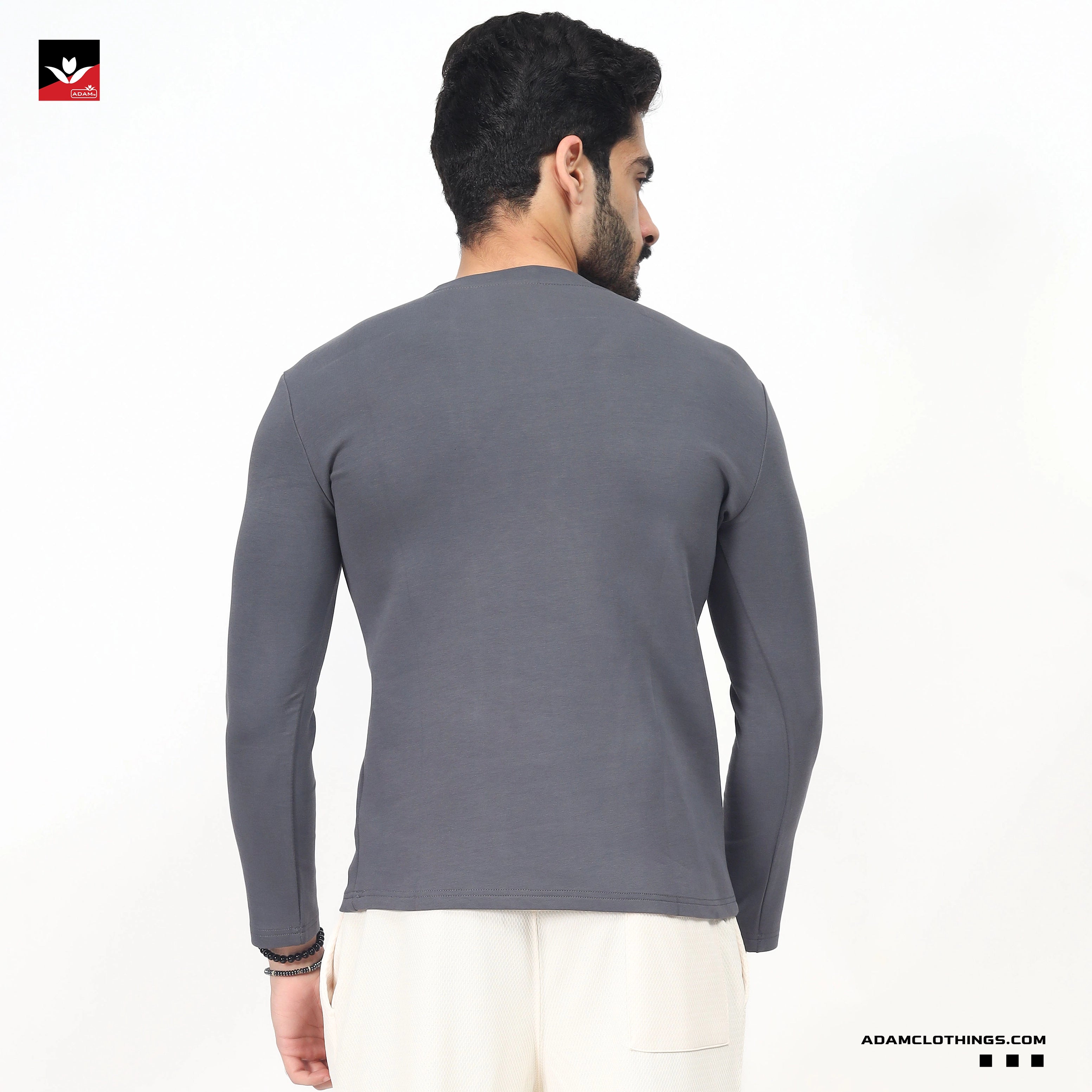 MEN GREY PLAIN SWEATSHIRT