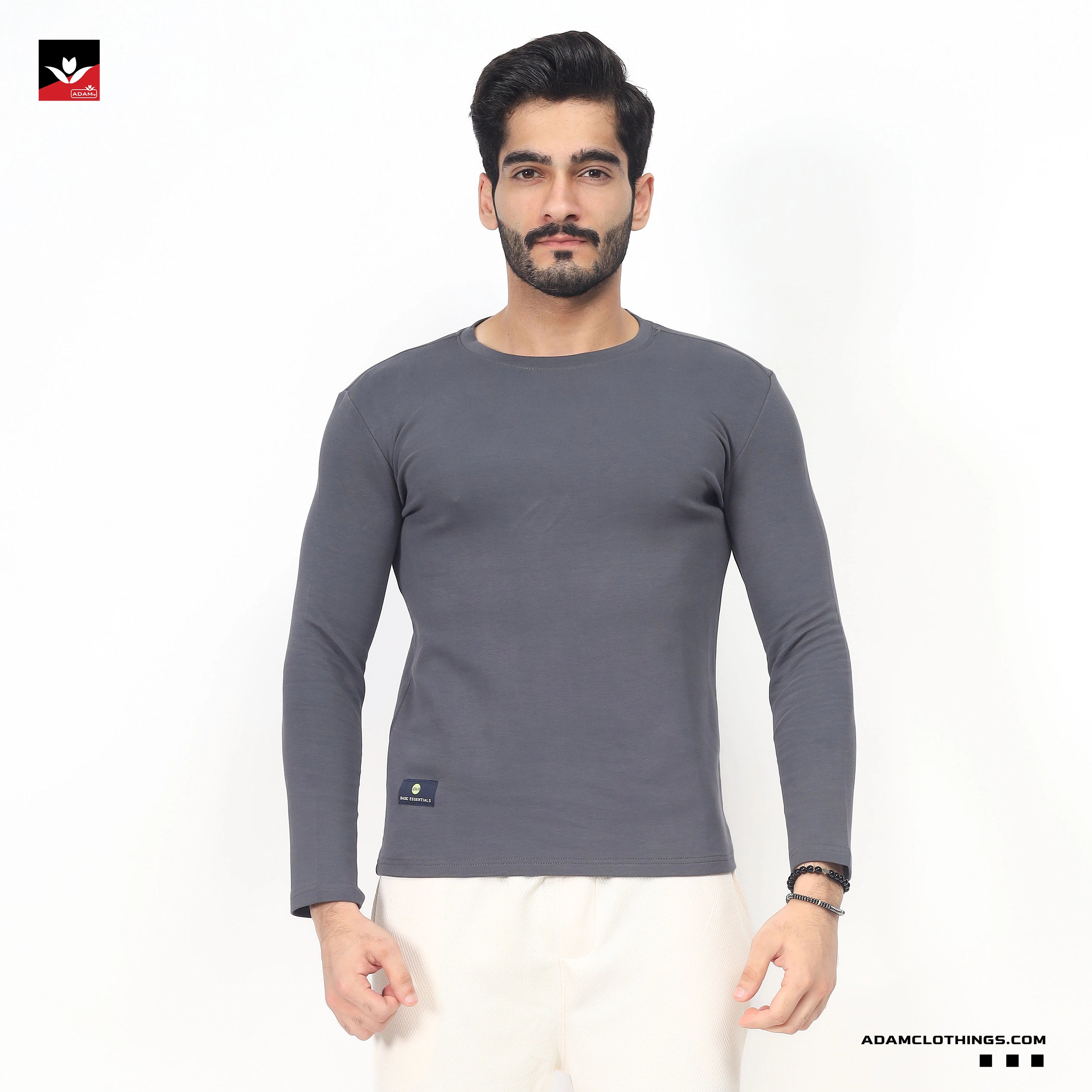 MEN GREY PLAIN SWEATSHIRT