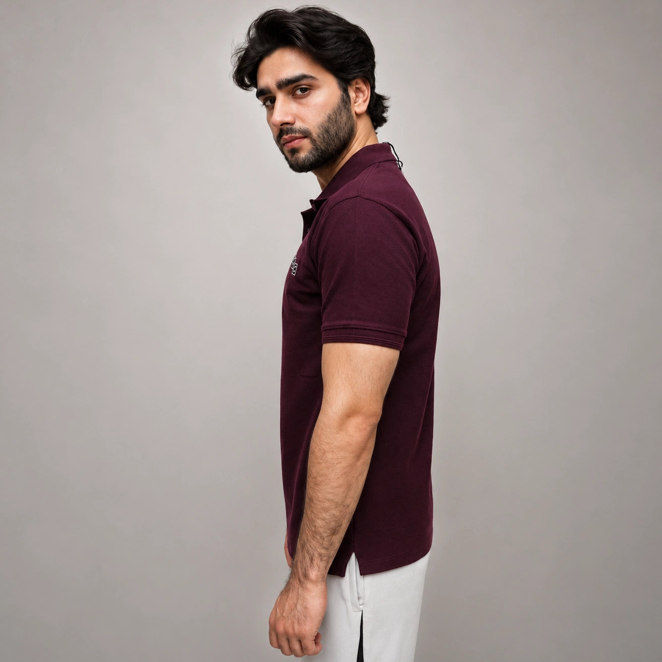 Premium Maroon Embroidery Polo Shirt for Men – ADAM