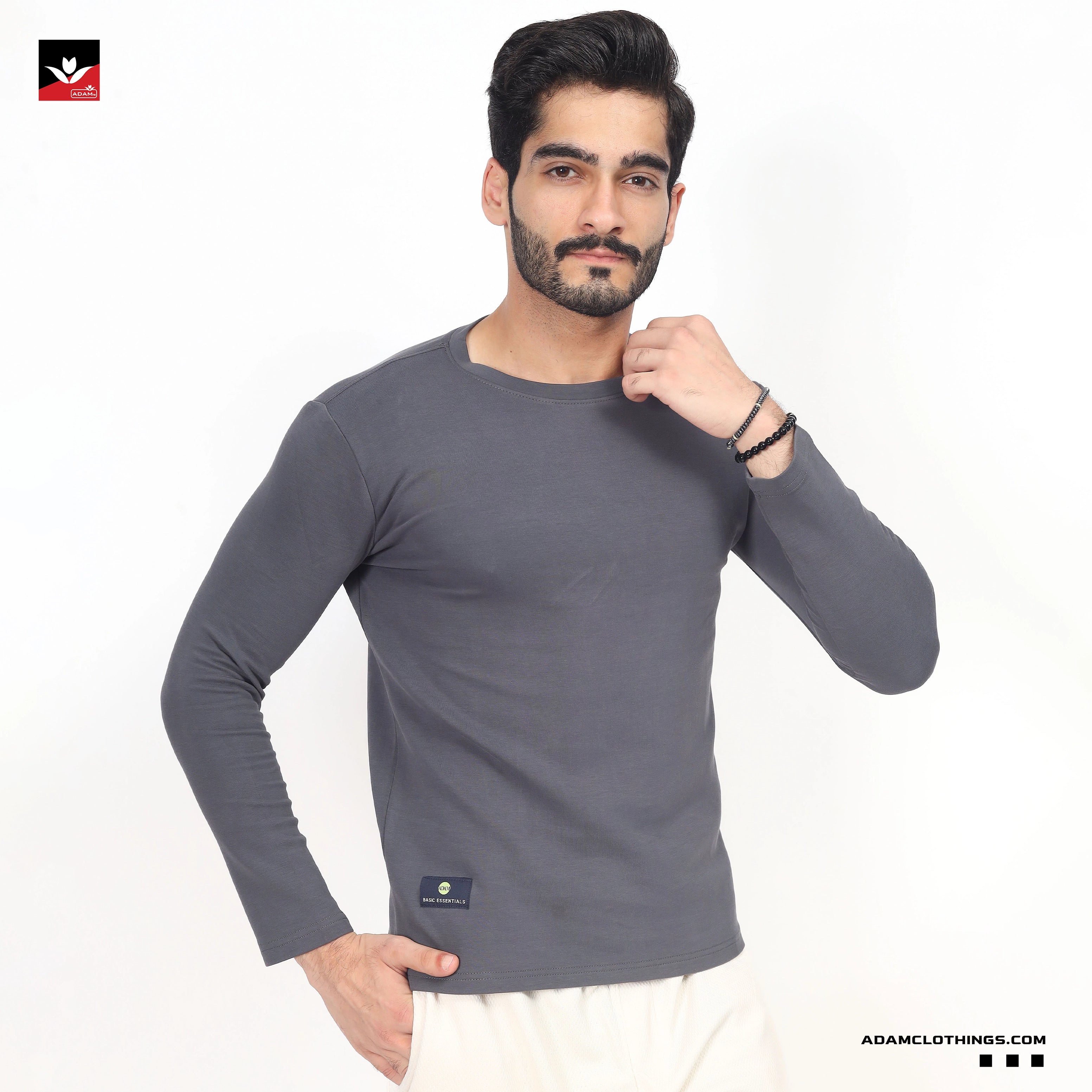MEN GREY PLAIN SWEATSHIRT