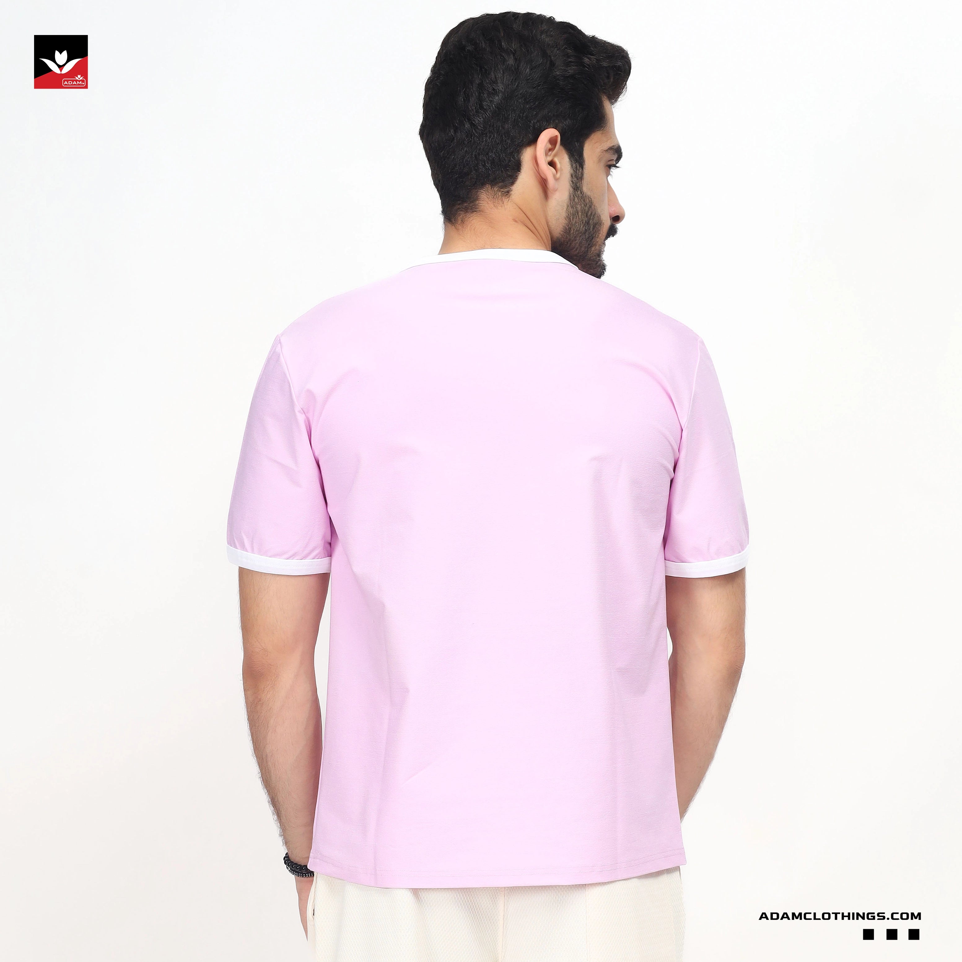 BASIC CONTRAST RIB TEE SHIRT