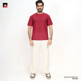 Relaxed fit mesh jumper Maroon T-Shirt for Men  | ADAM