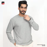 TEXTURED WAFFLE KNIT EMBROIDED SWEATSHIRT