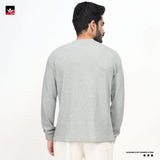 TEXTURED WAFFLE KNIT EMBROIDED SWEATSHIRT