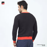 CONTRAST RIB BLACK SWEATSHIRT