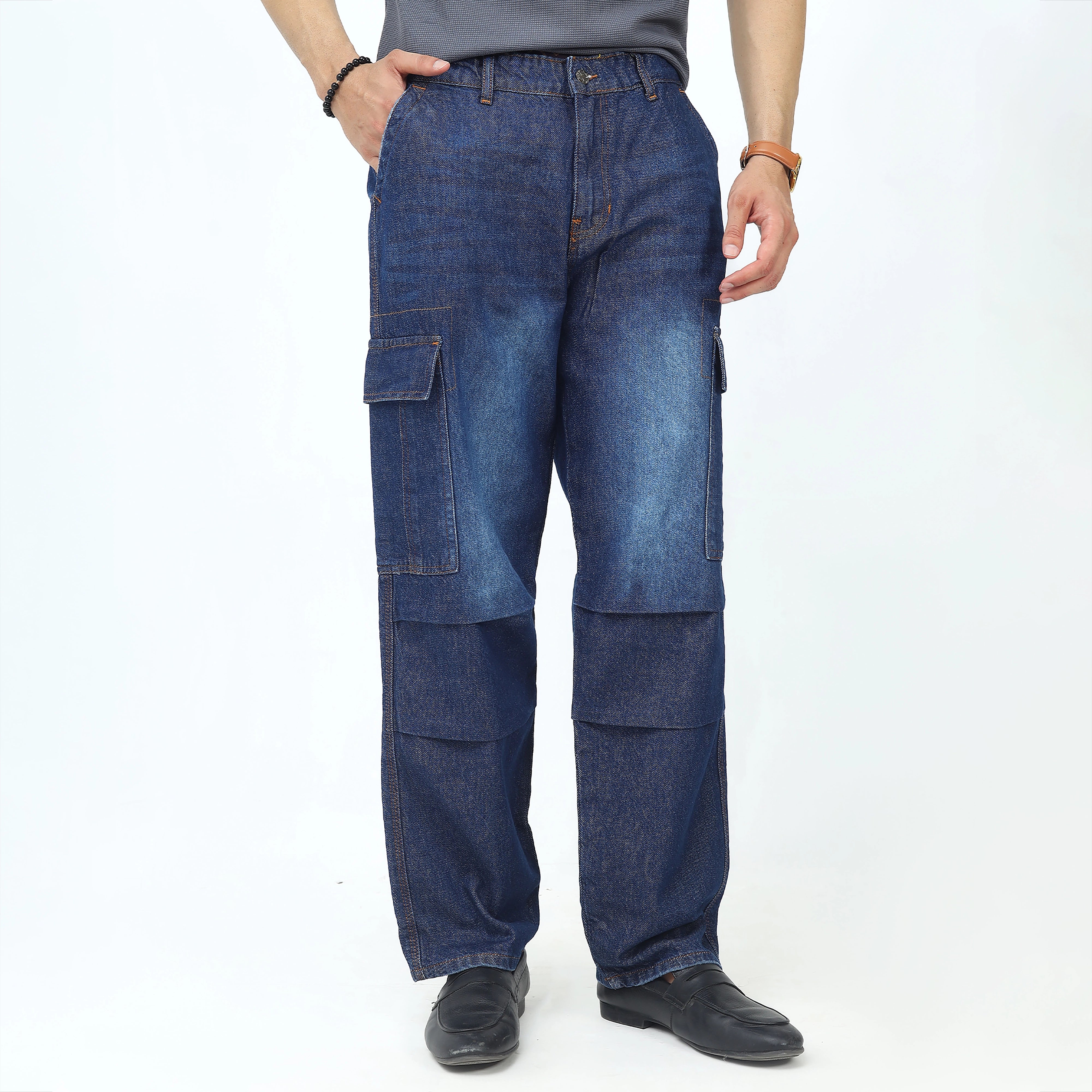 Cargo Relaxed Fit Denim Jeans for Men – ADAM