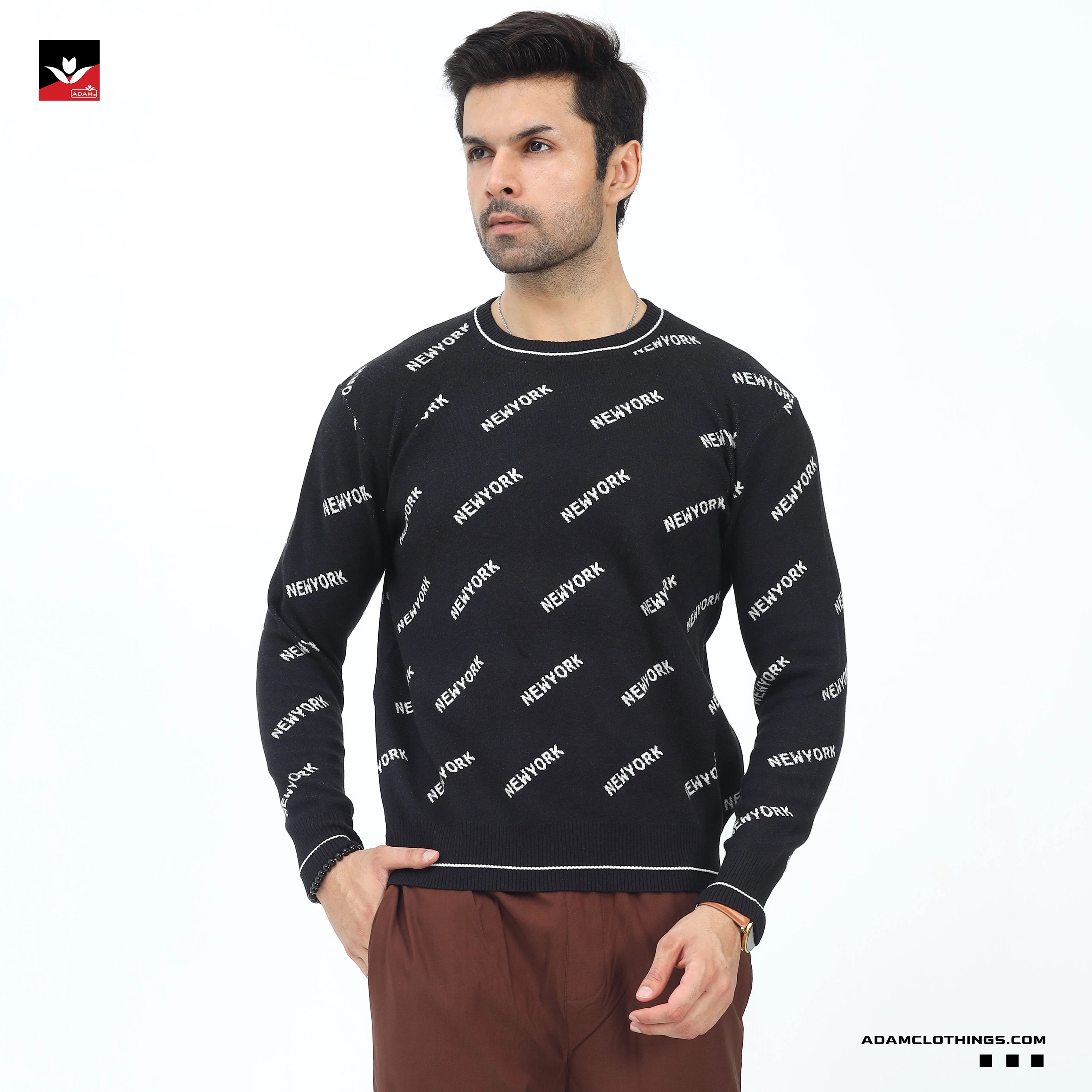 NEWYORK KNITTED BLACK SWEATSHIRT