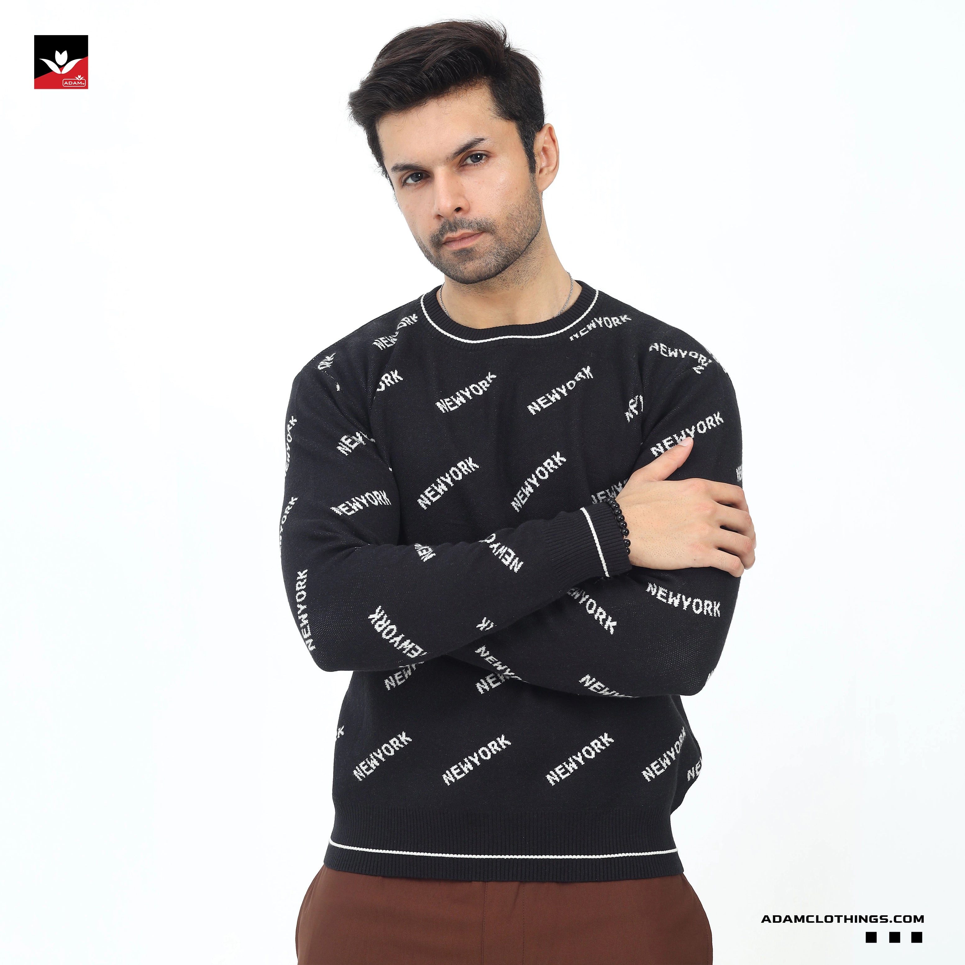 NEWYORK KNITTED BLACK SWEATSHIRT