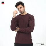 TEXTURED RIBEED MEHROON SWEATSHIRT