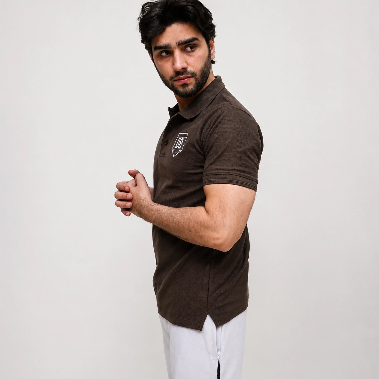 Brown Embroidered Polo Shirt – Limited Stock!