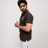 Brown Embroidered Polo Shirt – Limited Stock!